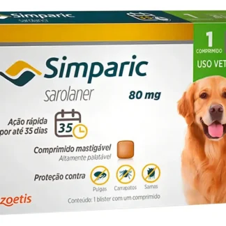 Antipulgas E Carrapatos Simparic 80mg 20,1 A 40kg - Caixa com 1 Comprimido - Zoetis